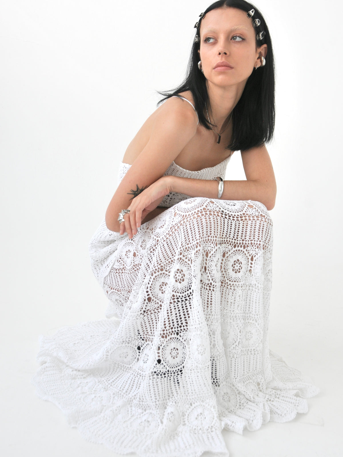 Charlie vintage crochet lace maxi dress