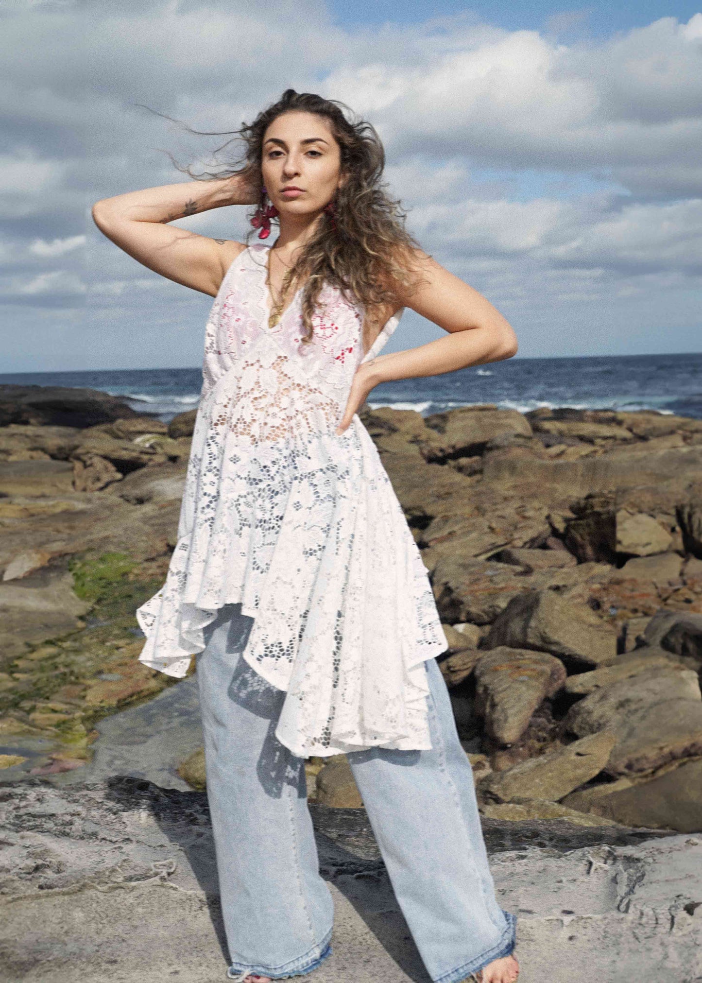 Made to order- Sable Mini Dress White Lace