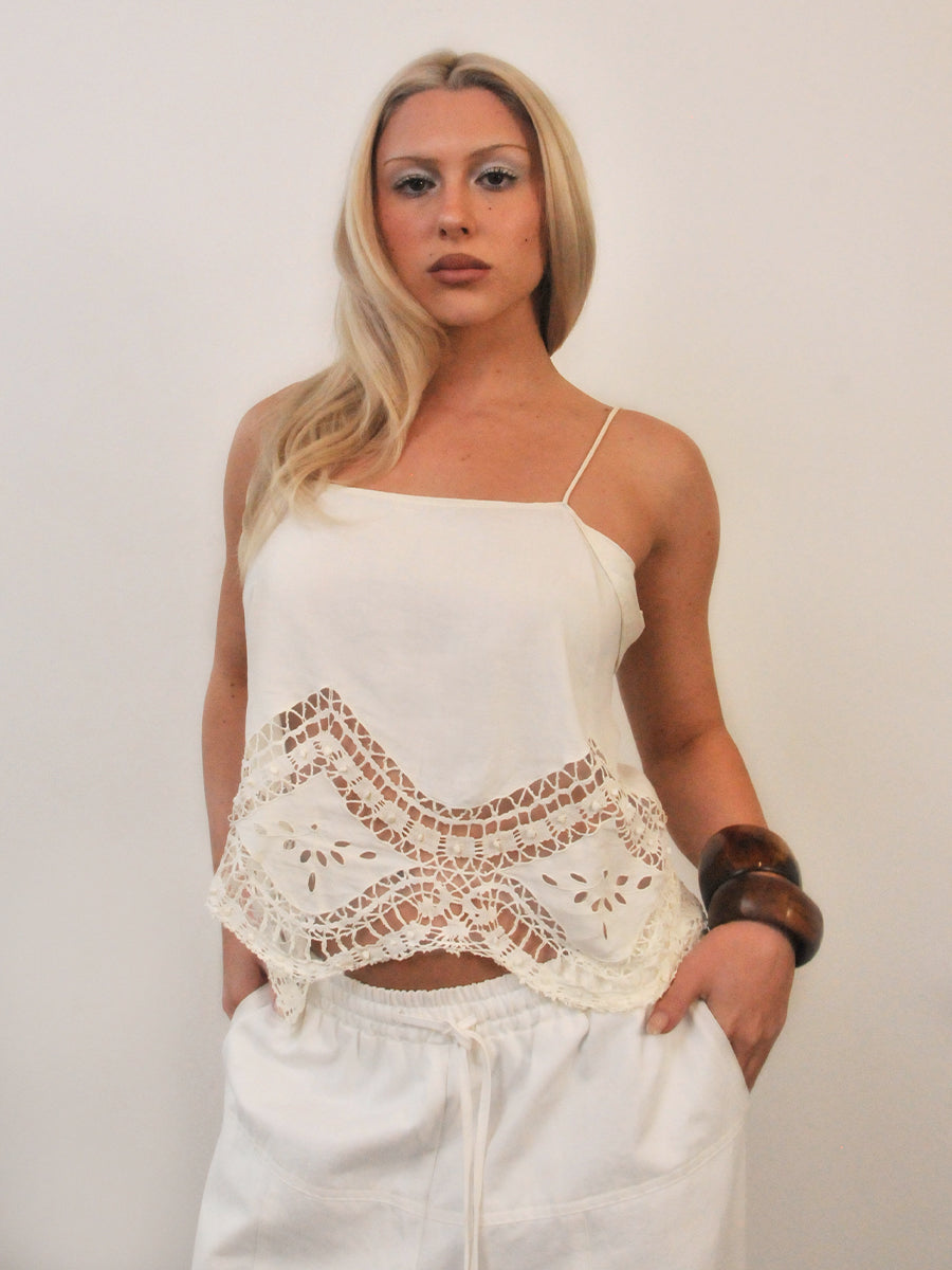 Rose linen tablecloth top
