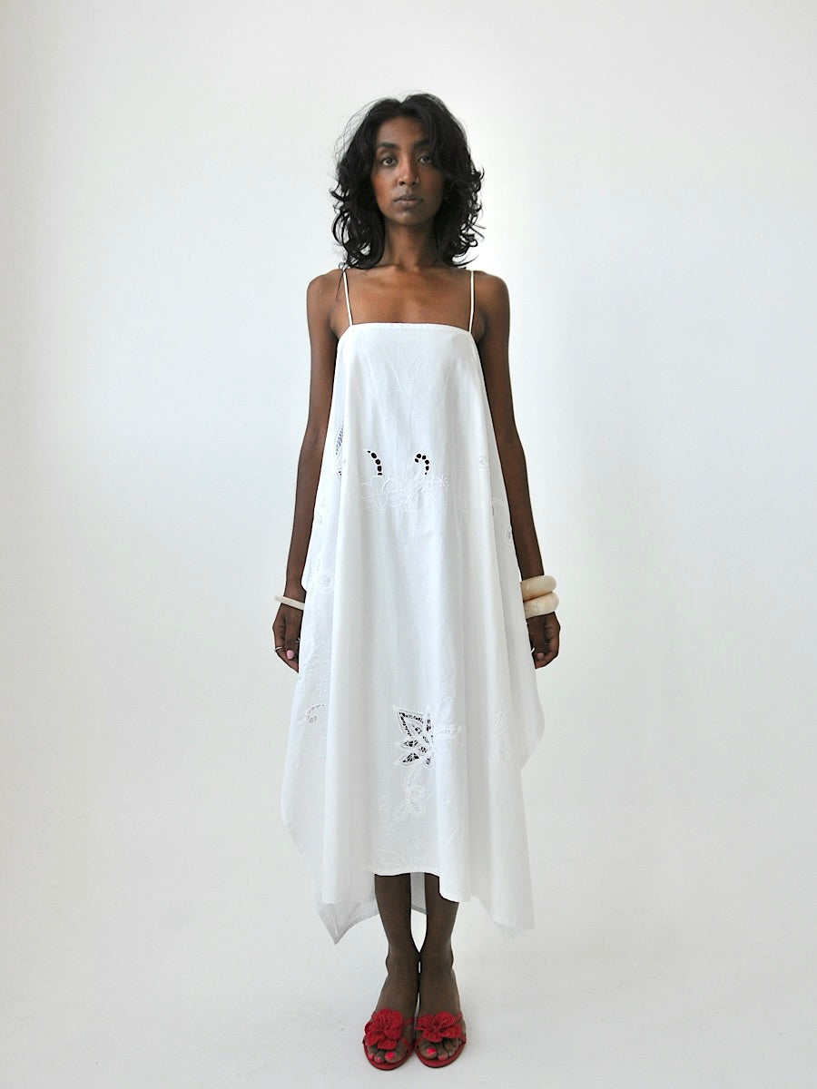 Figure appliqué cotton maxi dress