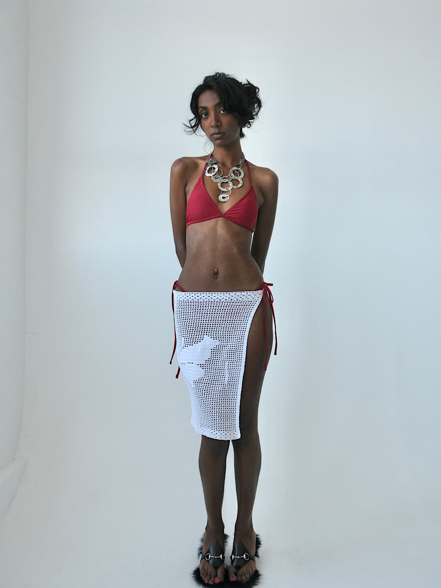 Butterfly crochet tie skirt overlay