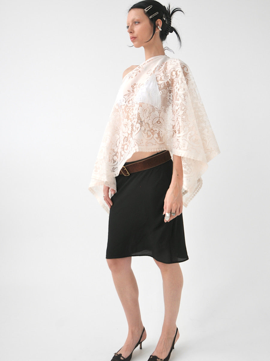 Lunar vintage lace poncho top
