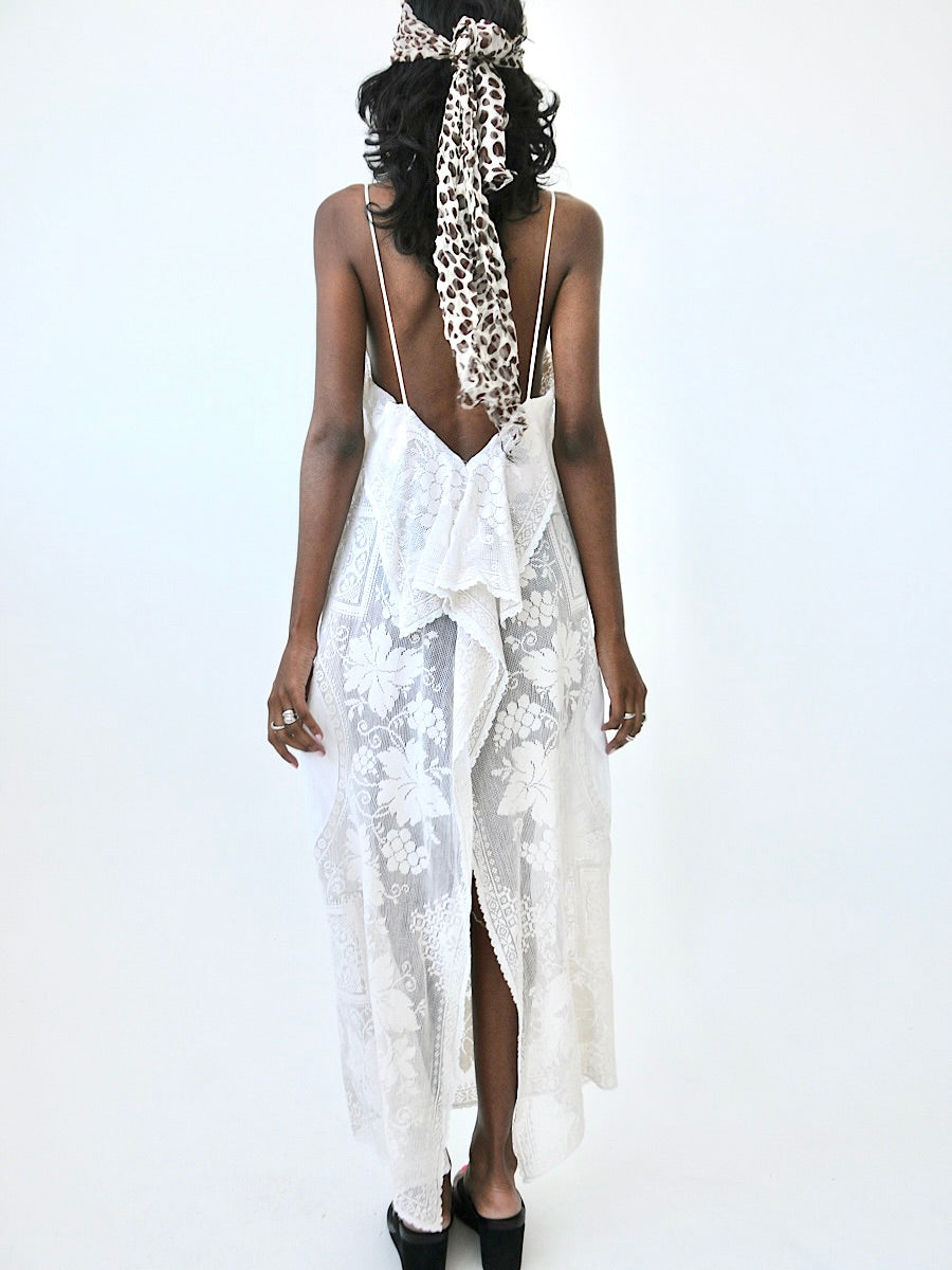 Goldie lace and linen dress
