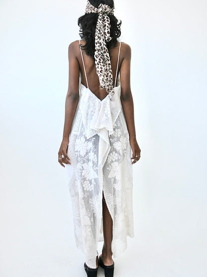 Goldie lace and linen dress