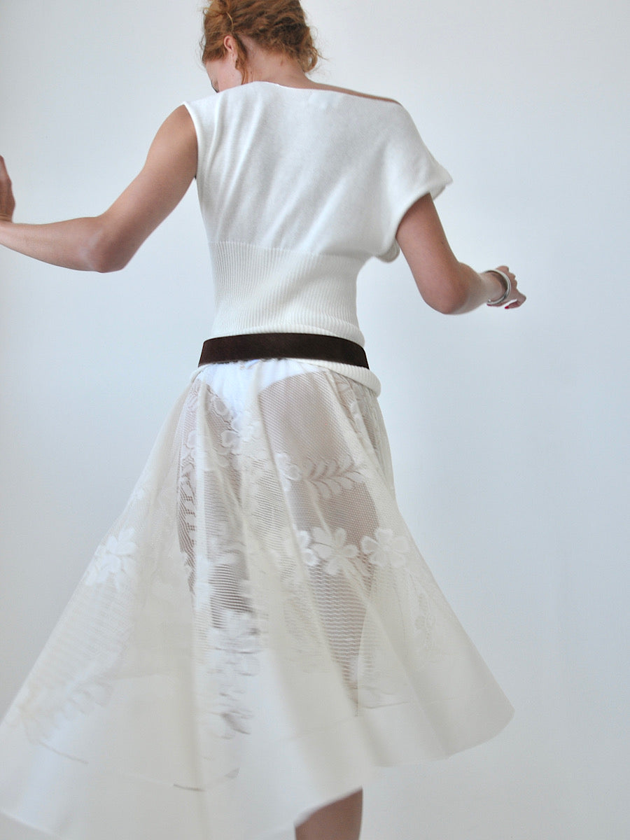 Opaline circle lace midi skirt