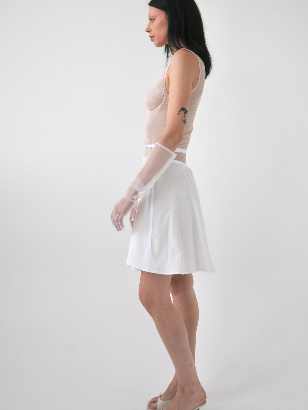 Ballet filet crochet and cotton wrap skirt