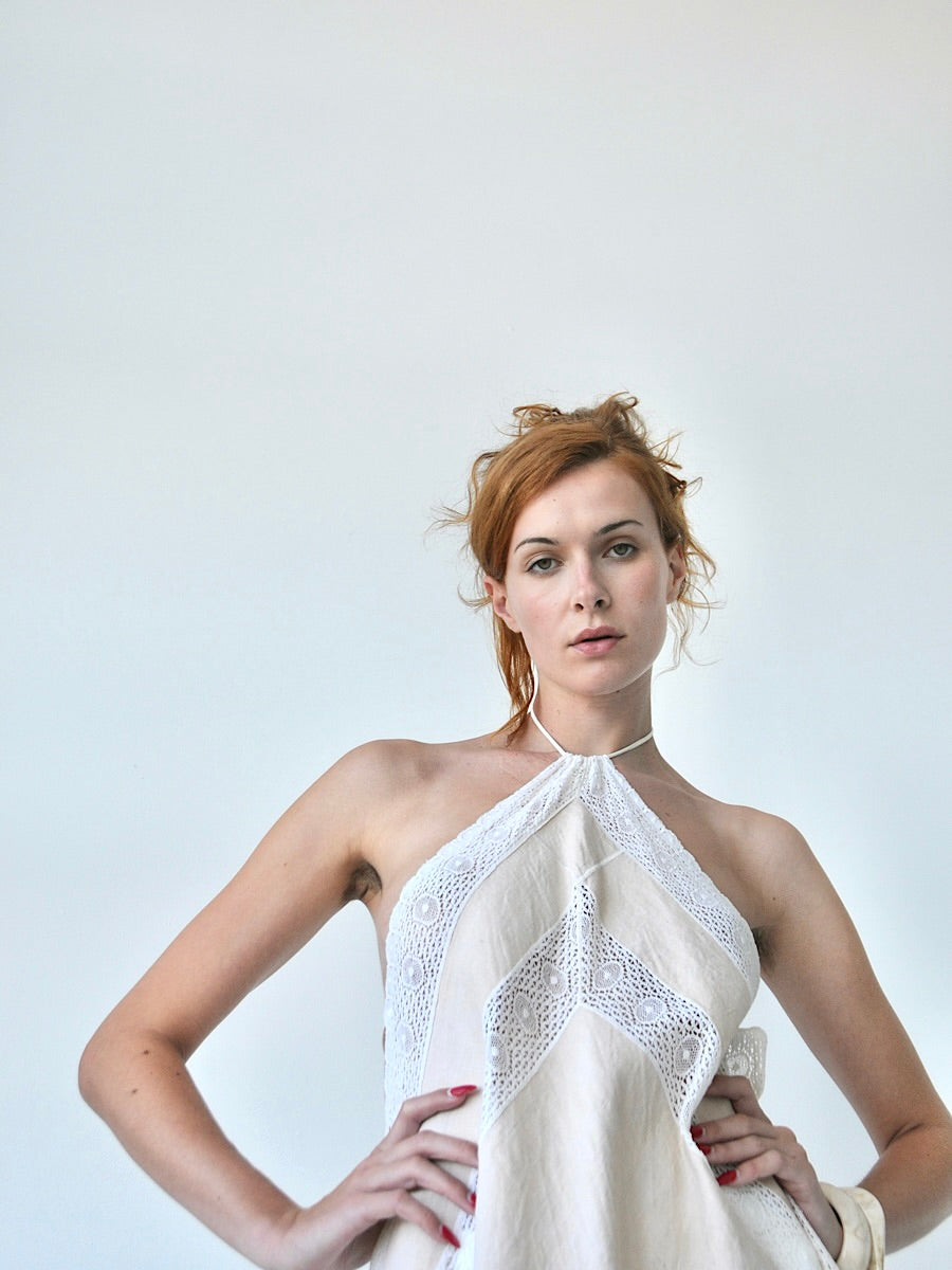 Veronique Lace & Linen halter top