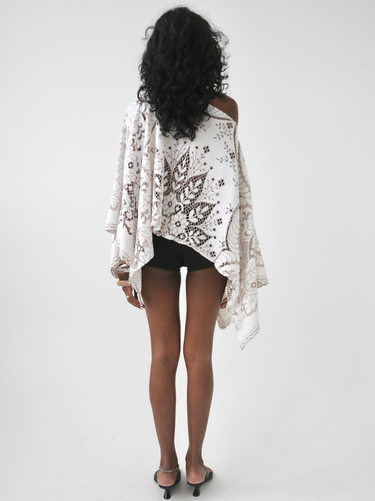 Jemimah vintage lace poncho top
