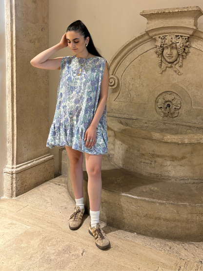 Azzurro Floral Bubble Mini Dress