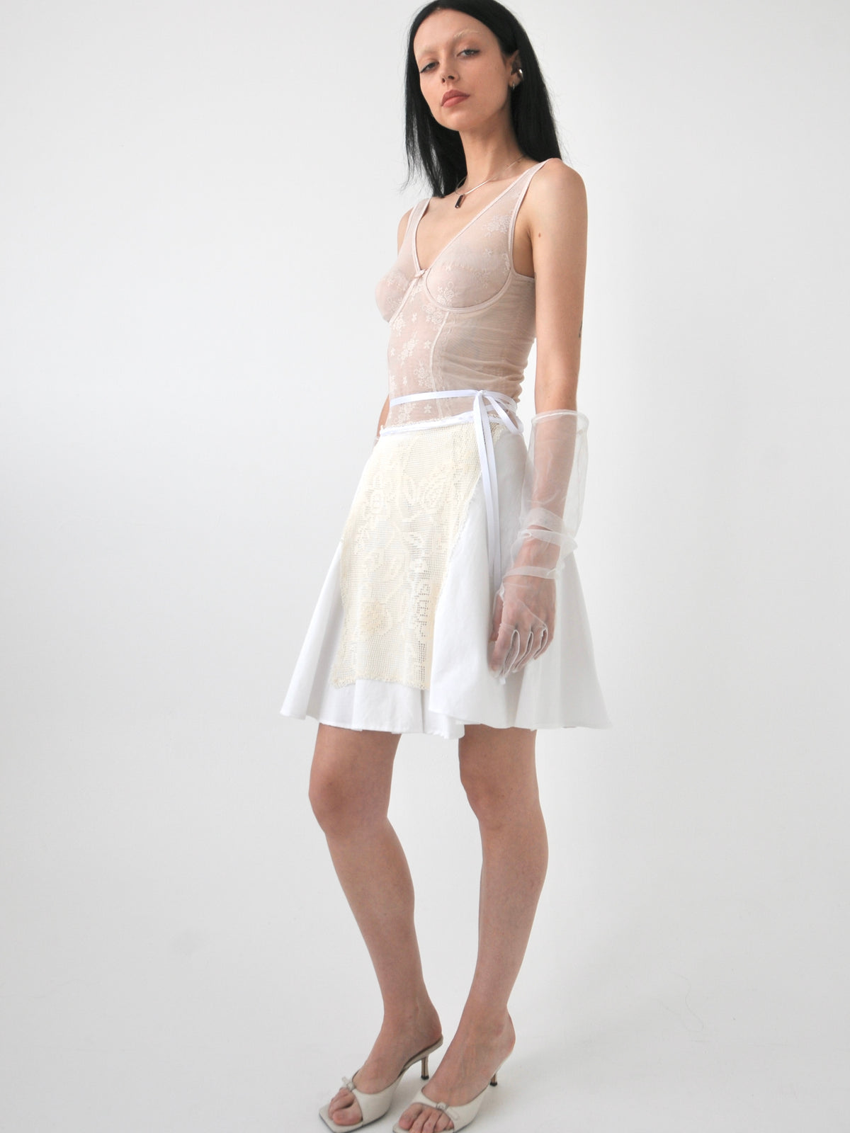 Ballet filet crochet and cotton wrap skirt