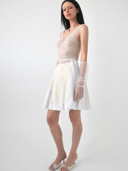 Ballet filet crochet and cotton wrap skirt