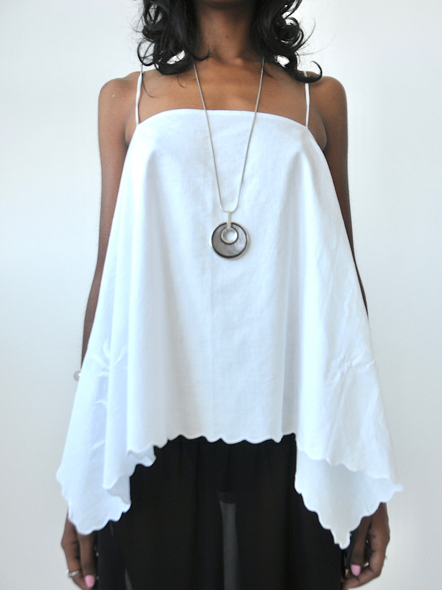 Lilly embroidered cotton drape top