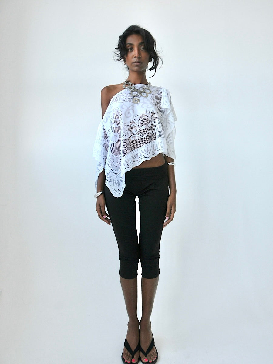 Halo draped lace poncho top II