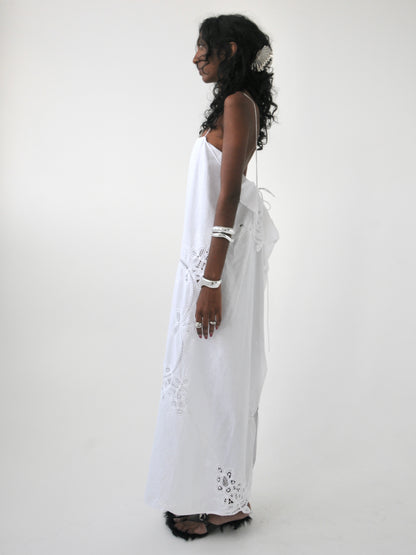 Dreamer vintage cotton Battenberg lace trim maxi dress