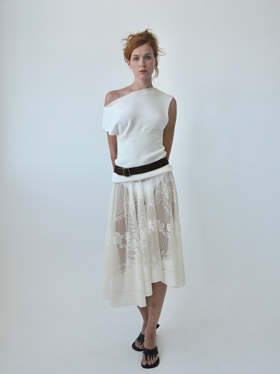 Opaline circle lace midi skirt
