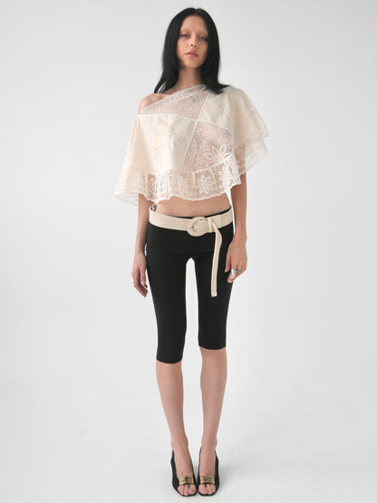 Heaven vintage patched lace poncho top