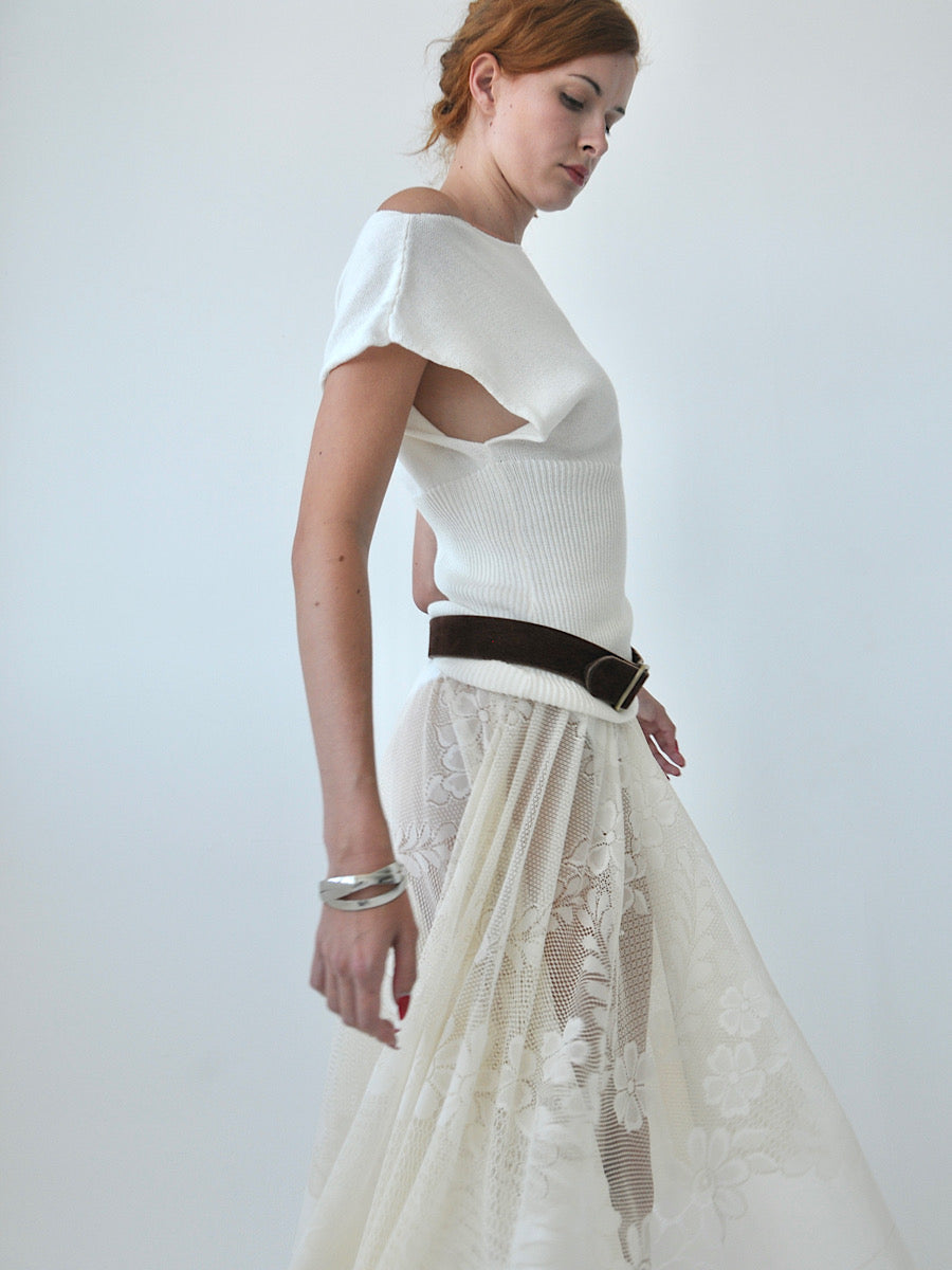 Opaline circle lace midi skirt