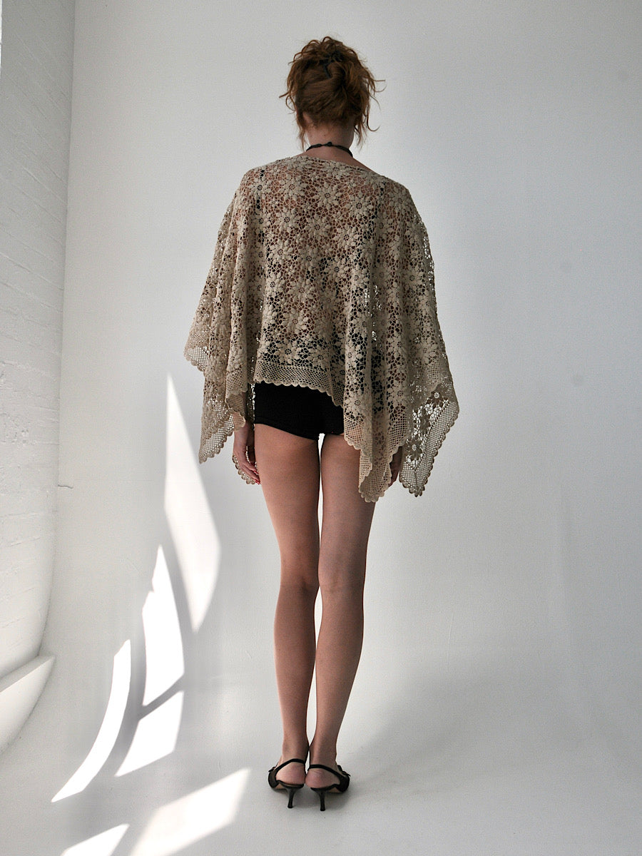 Lustre crochet lace poncho top III