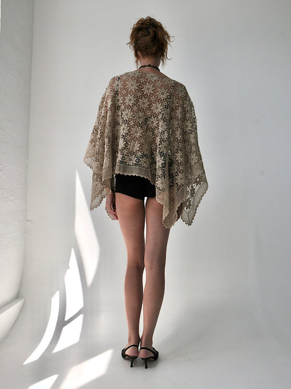 Lustre crochet lace poncho top III