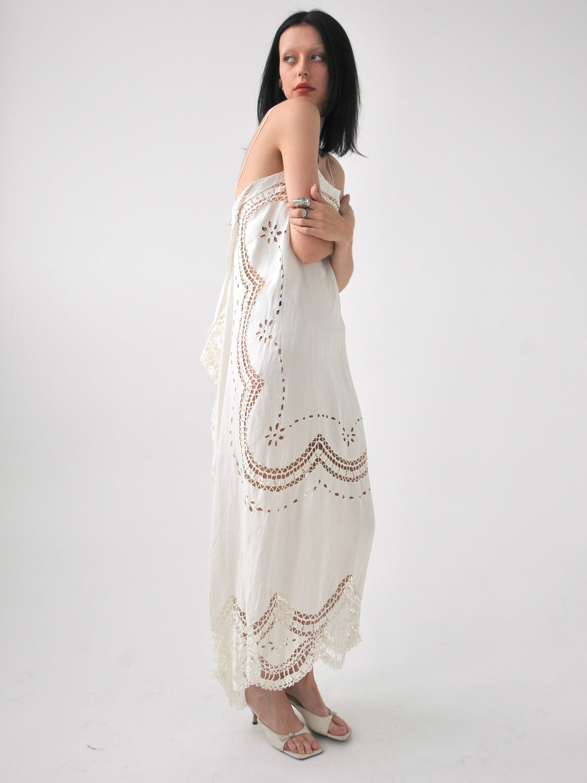 Rosanna embroidered vintage linen lace maxi dress