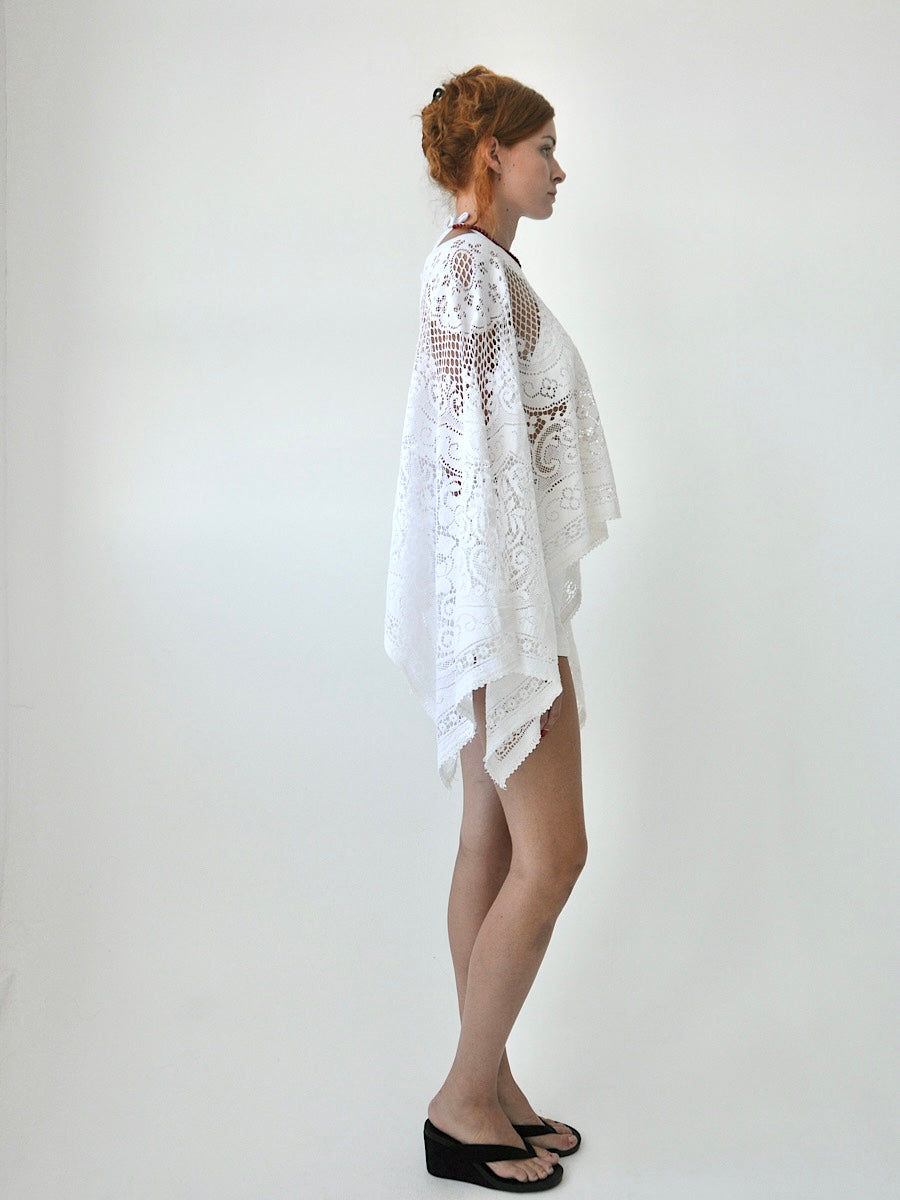 Lustre lace poncho top