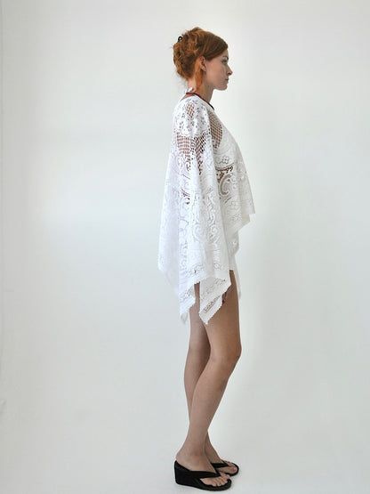 Lustre lace poncho top
