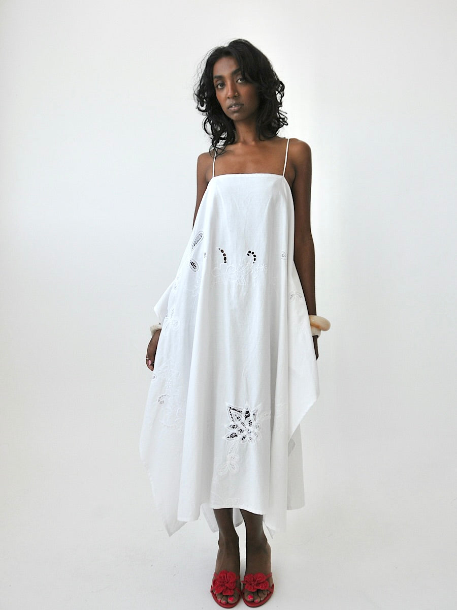 Figure appliqué cotton maxi dress