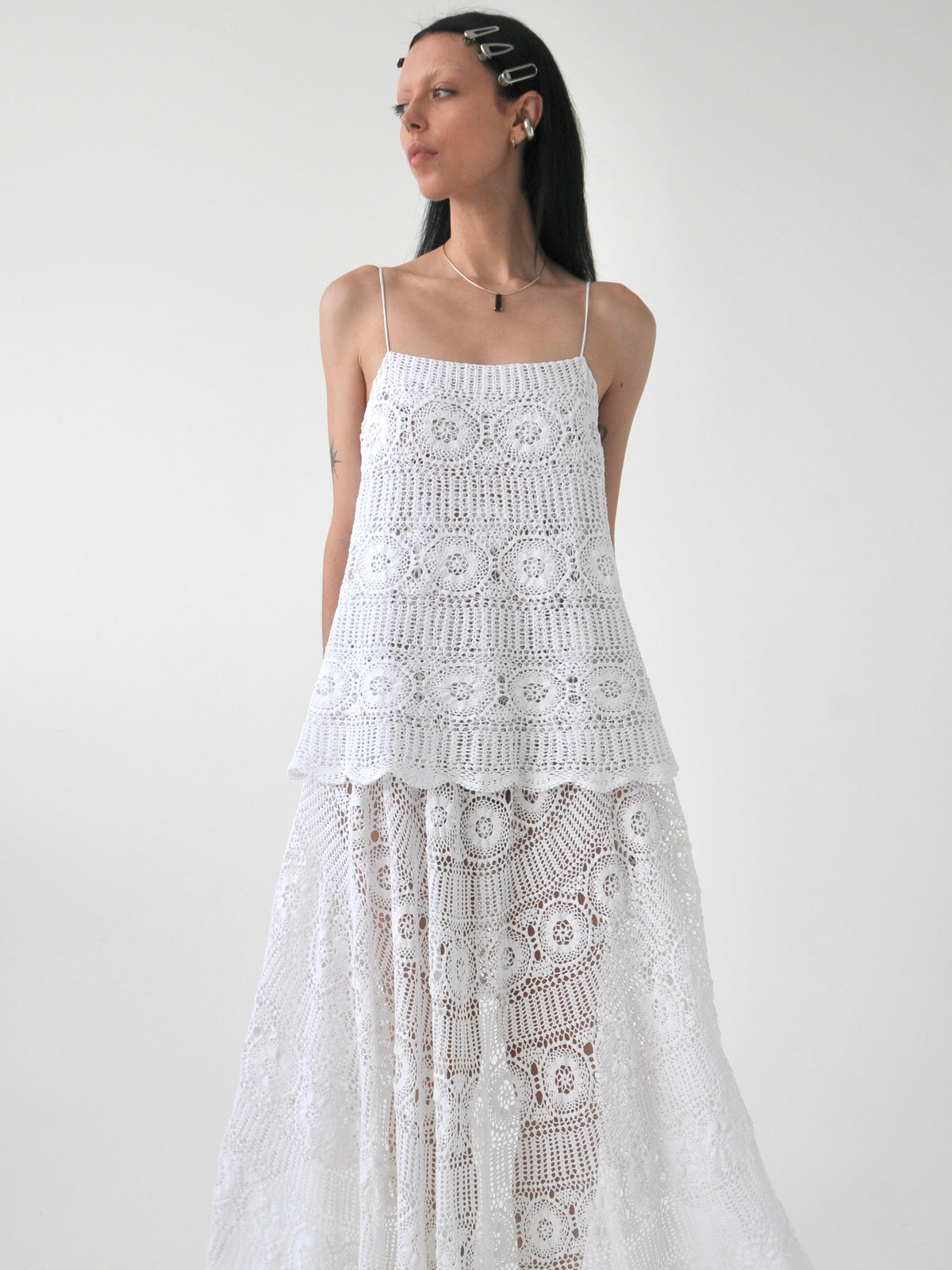 Charlie vintage crochet lace maxi dress