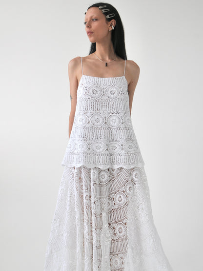Charlie vintage crochet lace maxi dress