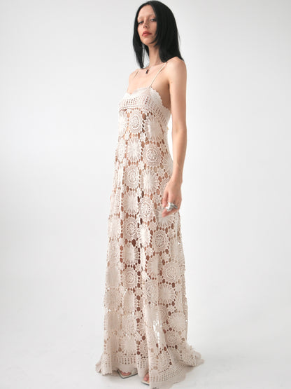 Chloe vintage crochet lace maxi dress