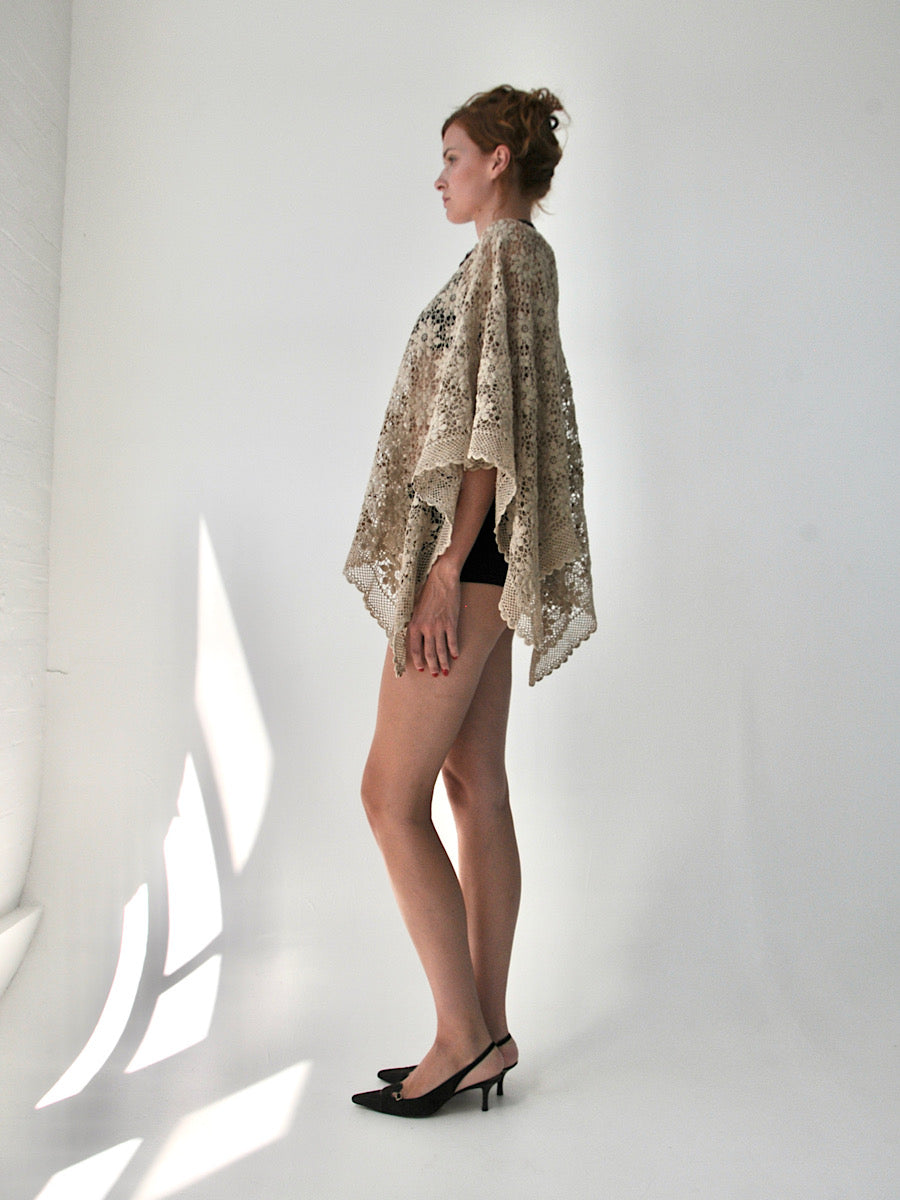 Lustre crochet lace poncho top III