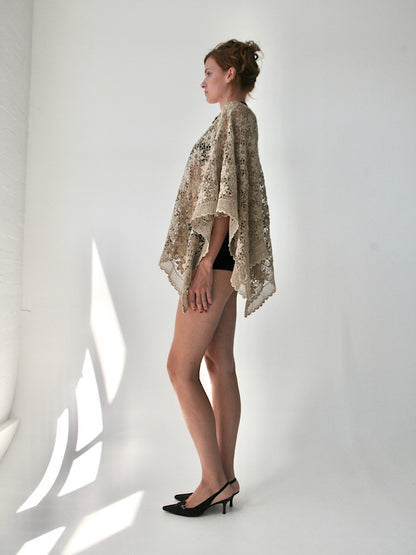 Lustre crochet lace poncho top III