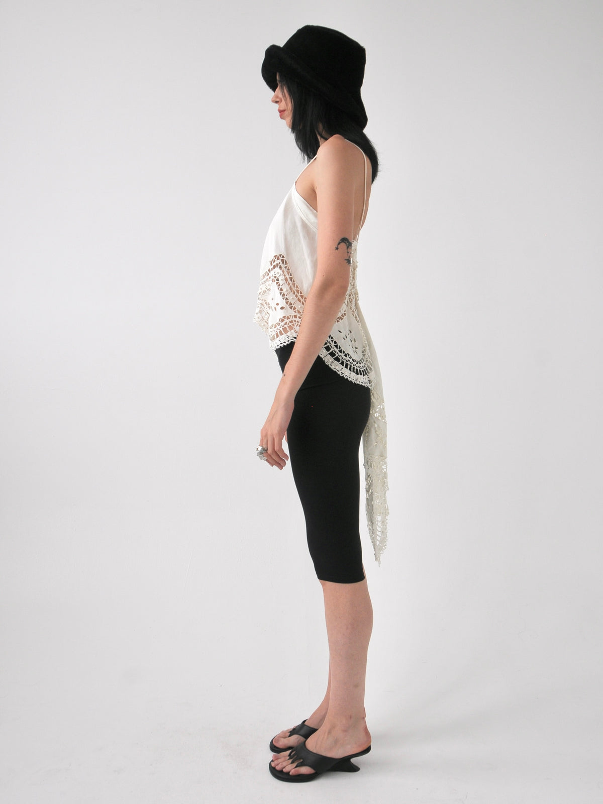 Rosanna embroidered vintage linen lace drape top