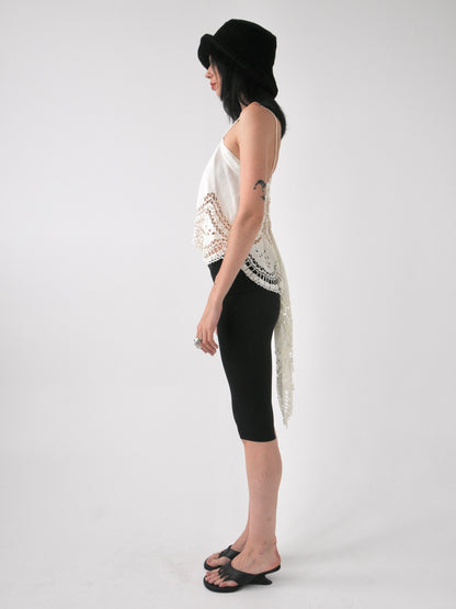Rosanna embroidered vintage linen lace drape top