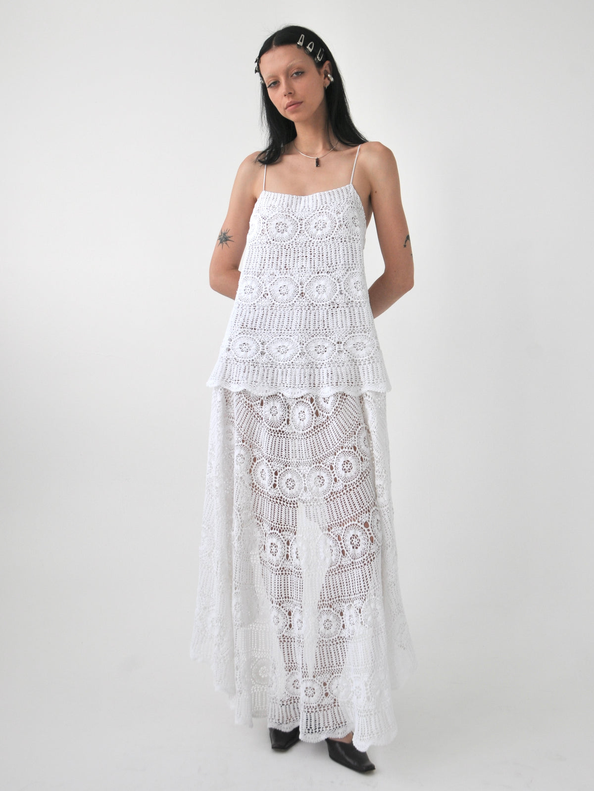 Charlie vintage crochet lace maxi dress