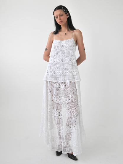Charlie vintage crochet lace maxi dress