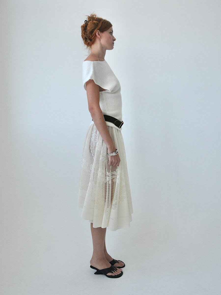 Opaline circle lace midi skirt