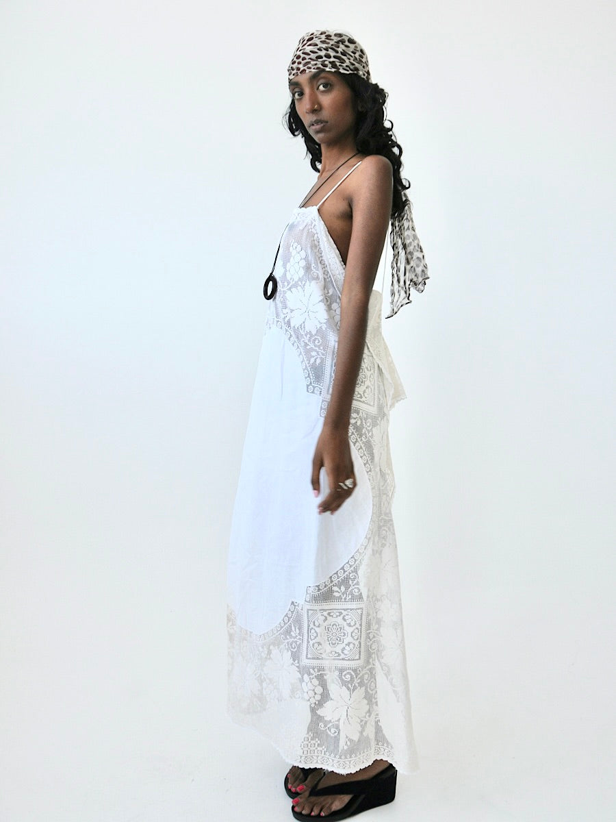Goldie lace and linen dress