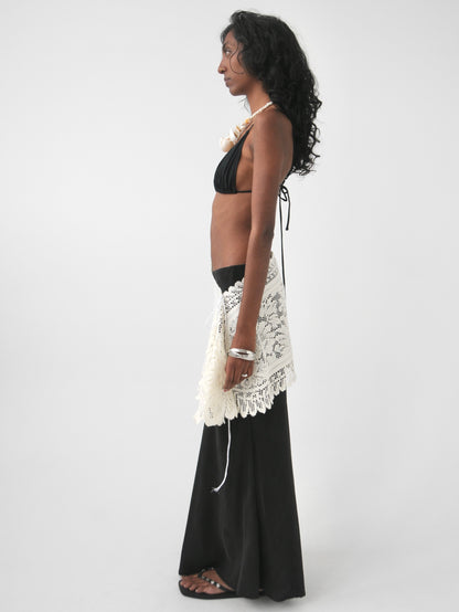 Rosalie vintage lace tie overlay mini skirt