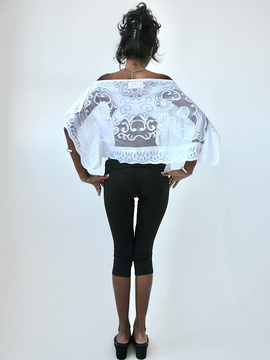Halo draped lace poncho top II