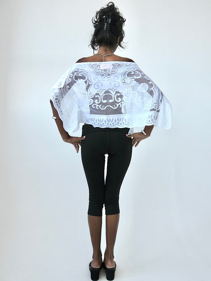 Halo draped lace poncho top II