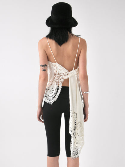 Rosanna embroidered vintage linen lace drape top