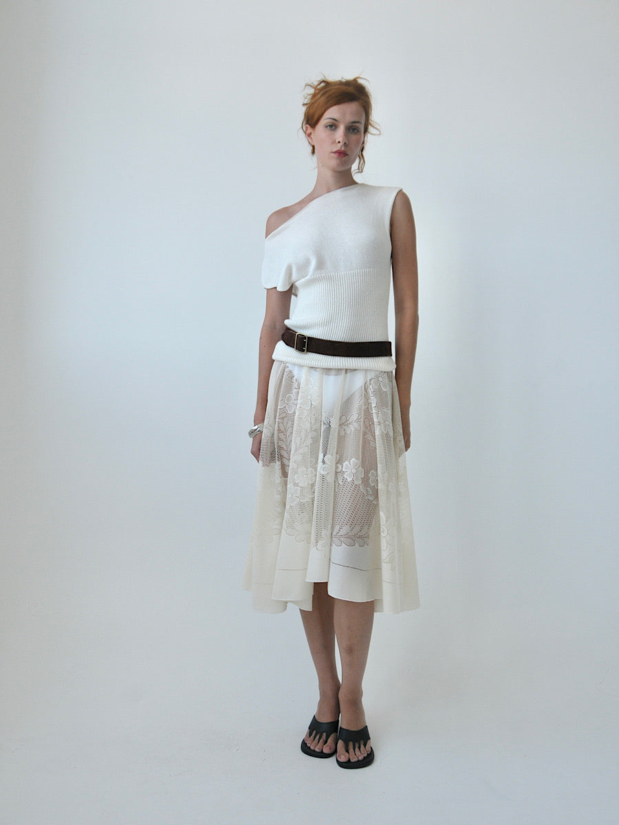 Opaline circle lace midi skirt