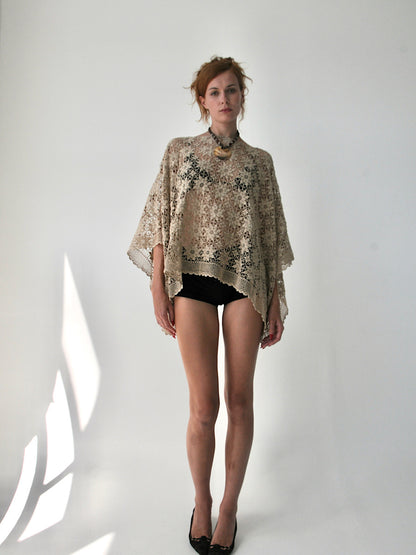 Lustre crochet lace poncho top III