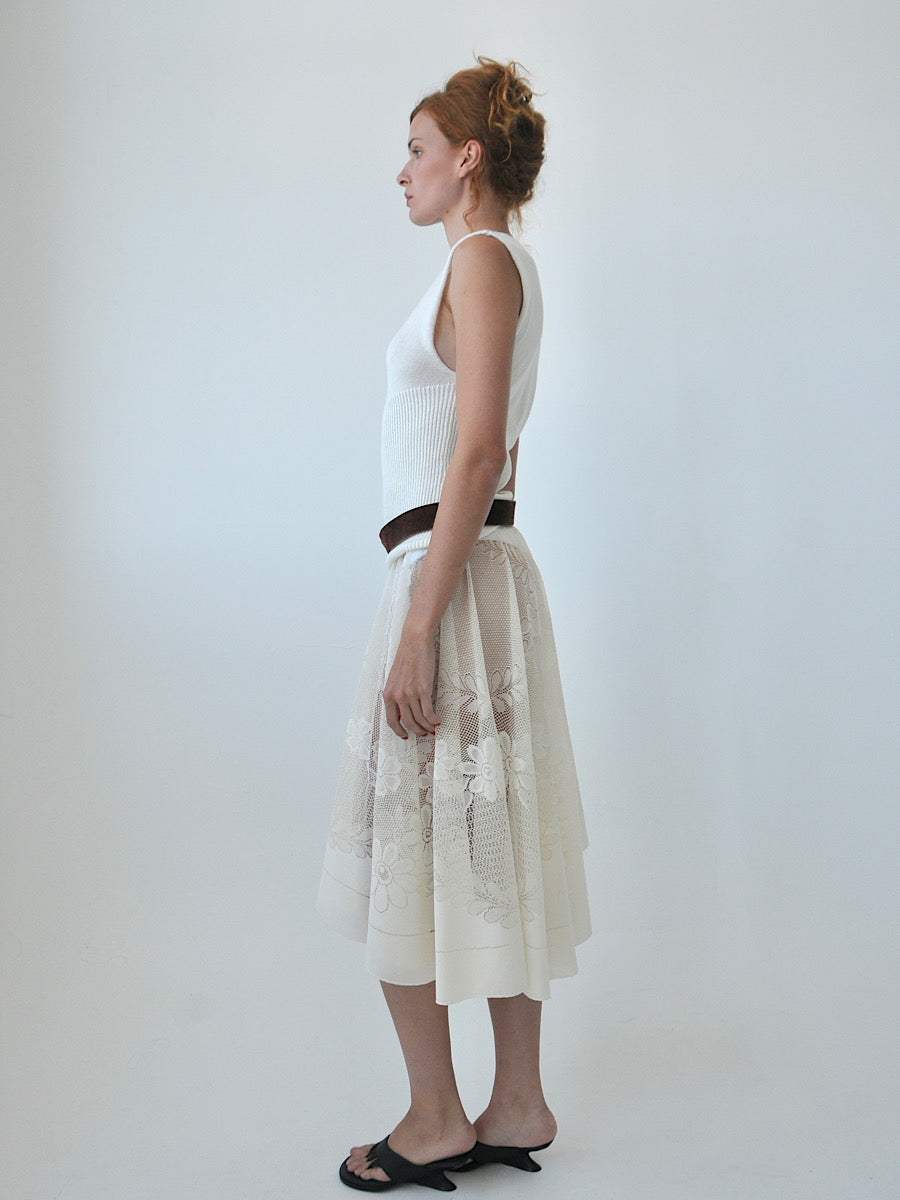 Opaline circle lace midi skirt