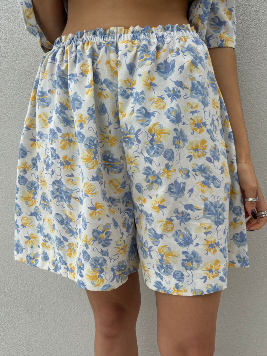 Azure Floral Camille shorts