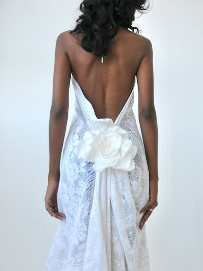 Heather halter lace midi dress