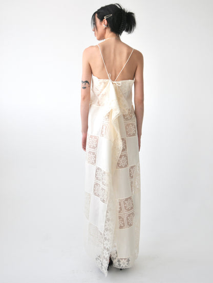 Heaven vintage patched lace maxi dress