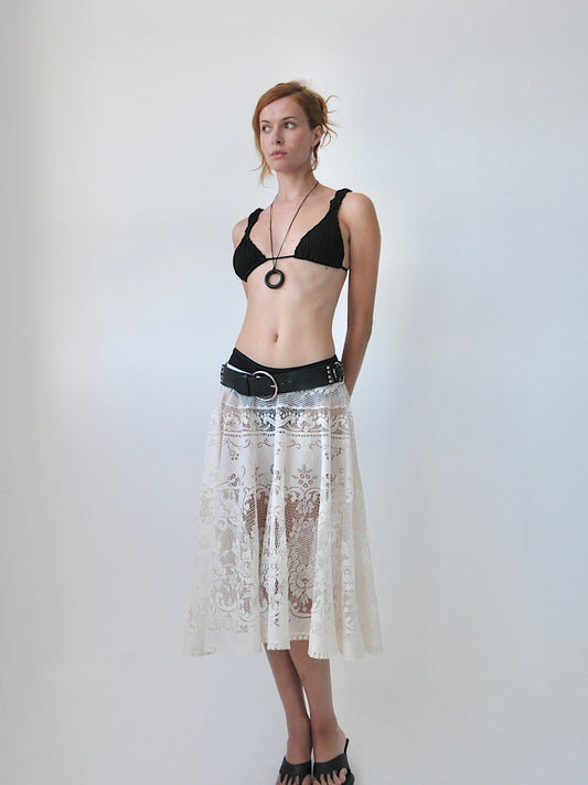 Essence circle lace midi skirt