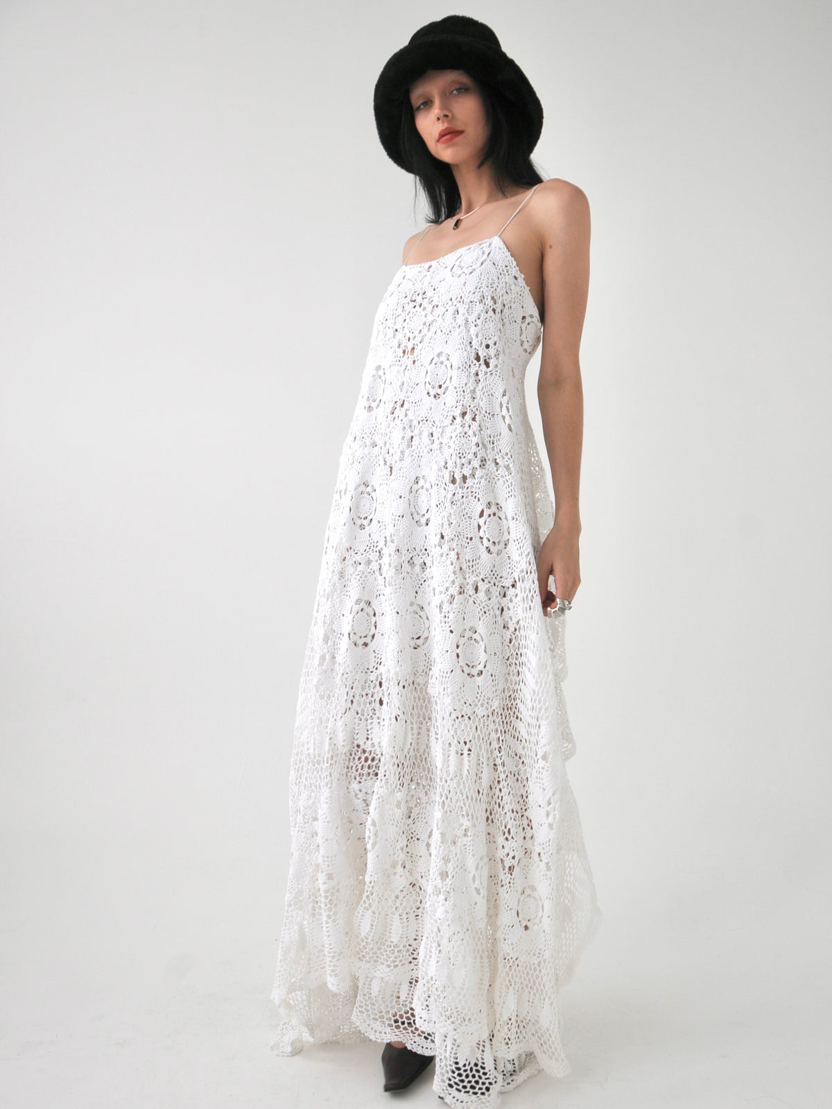 Lillian vintage crochet lace maxi dress